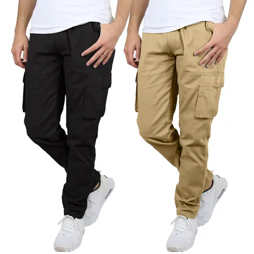 Men's 2 Pack Flex Stretch Cotton Cargo Pants