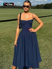 Women's Plain Backless Bodycon Dress, Elegant Spaghetti Strap Sleeveless Dress for Party Club Holiday, Ladies Summer Clothes, Formal Elegant Dress, Elegant Cocktail Dress