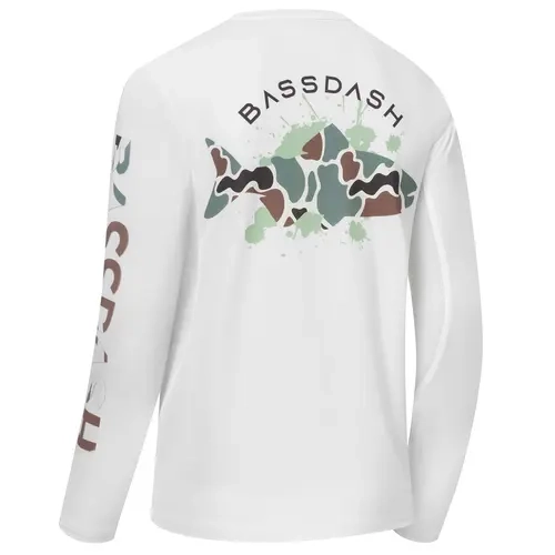 BASSDASH Men’s Graphic Shirts Long Sleeve Fishing Shirt UPF 50+ Moisture Wicking UV Sun Protection FS35M