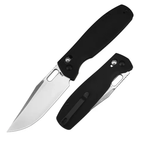 CJRB Prado Tactical Folding Pocket Knife - 3.76" AR-RPM9 Steel Blade (HRC59-61 Hardness), Advanced Pivot Assembly, Innovative Crossbar Lock, Ergonomic Durable G10 Handle, EDC Survival Supplies for Outdoor Hiking Camp Kitchen Gear