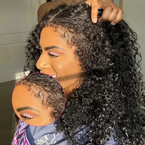 Update Density Simidola 4C Edges Hairline 13x6 Frontal HD Lace 250% Density Human Hair Front Lace Wig With Kinky Curly Baby Hair Realistic Hairline