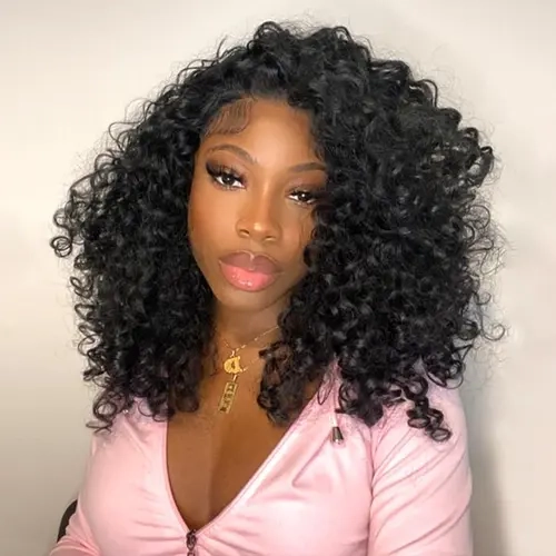 Mscoco Hair  Invisible Hairline Human Hair 3 IN 1 Bouncy Deep Burmese curly Adjustable drawstring  Half Wig V-part Wig Seamless Flip Over Wig Beginner Friendly