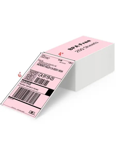 Jadens 4-Inch Foldable Thermal Sticker Labels, 4"x6" Waterproof Anti-Friction Bisphenol A (BPA)-Free Printing Paper for PD-A4 Printer, 250 Sheets
