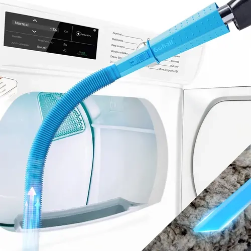 GOHALL Dryer Vent Cleaner Kit - House Cleaning Tools with Flexible Lint Removal Attachment, Vacuum Attachment Dusters/Duster Heads, Stretch Connector, Optional Brush for Deep, Energy-Saving Clean of Dryer Traps, Exhaust Vents