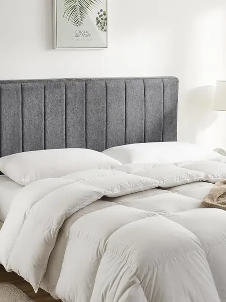 NESTL Wall Mounted Upholstered Headboard - Furniture, King Size, Easy Install, Fabric Exterior, Channel Stitched, Soundproof 3D Panels, Peel & Stick, Modern Room Decor