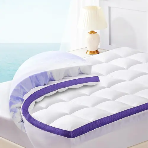 Single Rectangular Bamboo Quilted Mattress Topper - 4-in Dual Layer Gel Memory Foam, 2-in Pillowtop Plush Cooling Cover, 7-Zone Egg Crate Support, Padded Supportive Deep Pocket Washable Underpad, Breathable, Foam Gel Mattress Pads Toppers & Protectors