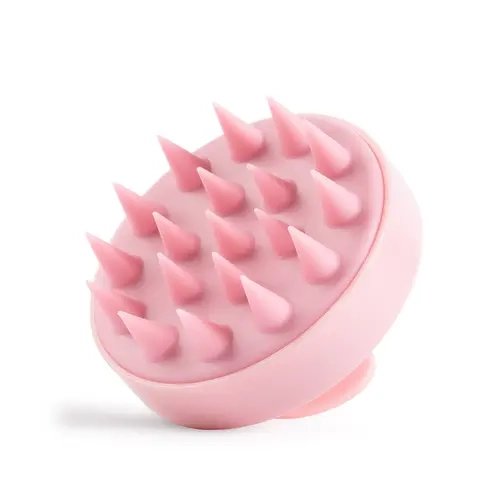 TYMO Silicone Scalp Massager Brush - Ergonomic Non-Slip Handle, Lightweight Compact Travel Design, Soft Flexible Bristles for Deep Cleanse & Gentle Massage, Dandruff Relief, All Hair Types, Pink (44.5g)