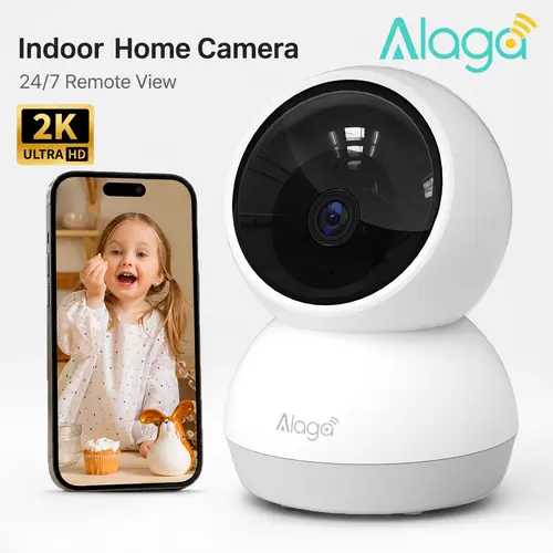 【Price Error】Alaga AI 2K 2.4G/5G WiFi6 Security Camera 3MP CCTV Indoor Monitor 360° PanTilt, Human Detection, Dual-Band, With Alexa
