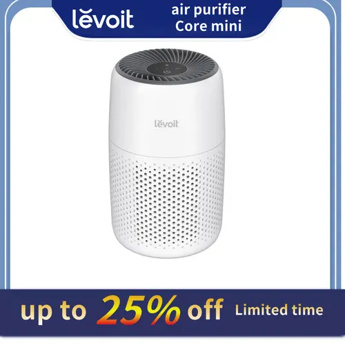 Levoit Core Mini Air Purifier - US Plug, 1.06kg, 6.5"d x 6.5"w x 10.4"h, 7W, 337 sq ft Residential Unit with 360° Room Clean Tech, Touch Sensor, 3-in-1 Filter w/Fragrance Sponge, Anti-Allergy, Pet Odor Removal, Lightweight Portable Home Decor Addition