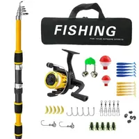 Telescopic Fishing Rod & Reel Combo Set with Carrier Bag, Fishing Equipment, Complete Fishing Tackle Kit with Lures & Accessories for Outdoor Fishing, Fishing Rod and Reel Combo