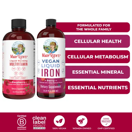 MaryRuth's Daily Health + Iron Bundle - Liquid Morning Multivitamin & Liquid Iron