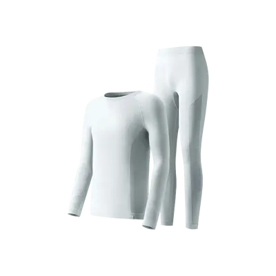 Beneunder Men's Crew Neck Long-Sleeve Heattech Thermal Underwear  Layer Set for Cold Weather 5-15° Blue Size L