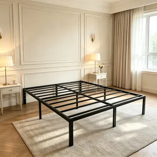 Edenza-Bed Frame- 14 16 18 Inches, Twin Full Queen King Size with Storage Space Under Frame ，Heavy Duty Metal Platform Bed Frames , Sturdy Steel Slat Support barbarian Bedroom Bedframe Bedframes