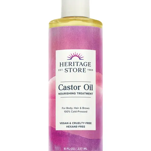 HERITAGE STORE Nourishing Cold-Pressed Cosmetic Body Oil - Vegan, Cruelty-Free Natural Plant Formula for Body Care & Selfcare, Hydrating Moisturizer for Shiny Hair & Brows & Skin, 20min Hair Soak, 8 fl oz, Boosts Moisture