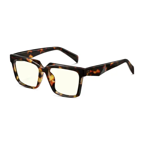 Kimorn Unisex Square Eyeglasses - Stylish Square Frames, Lightweight Plastic Full Rim, Blue Light Blocking, Retro Non-Prescription, for Office, Screen Time, Daily Phone Use