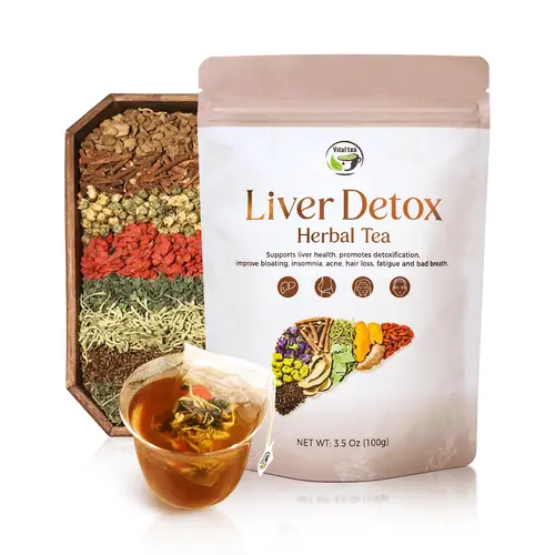 Liver and Kidney Detox Cleanse Tea - Milk Thistle GojiBerry Dandelion root Honeysuckle, Dry Eyes and Acne, Hand-picked 9 Organic Herbs, Edible corn fiber tea bags,  Beverage Natural | iTREE · Vital-Tea