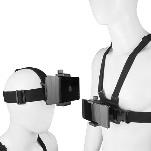 Head Strap & Chest Strap Mounts for Action Cameras | Adjustable Harness for GoPro, Insta360, DJI Osmo & More | Perfect for POV Shots, Vlogging, Sports & Adventure | Lightweight, Durable, Hands-Free Filming Gear | TikTok Must-Have Accessories! Smartphone