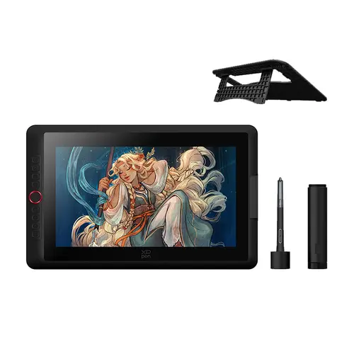 #ArtFight XPPen Artist 15.6 Pro V2 15.4-Inch Graphics Drawing Tablet 16384 Pressure Levels X3 Pro Stylus 60° Tilt Red Dial Full-lamination Anti-glare Flim for PC Mac Linux Android Adjustable Stand Included 3-in-1 cable Included