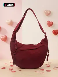 Nylon Crescent Casual Crossbody Bag for Women Men Lightweight Waterproof Casual Everyday Hobo Shoulder Tote Multi-pocket Travel Purse Corduroy Retro Slouchy Dumpling Bag Fashionable Shoulder Bag