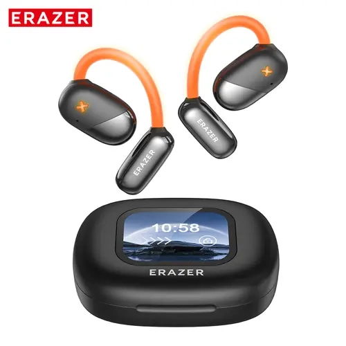 ERAZER XF33 OWS Multifunctional Audio Wireless Earbuds - Bluetooth 5.4 Headset, HIFI Sound, Full Color LED Display, LED Touchscreen Remote Control, Noise Isolation, Built-in Mic, 20kHz, 90Hz, Compatible with Phone/PC/Mobile