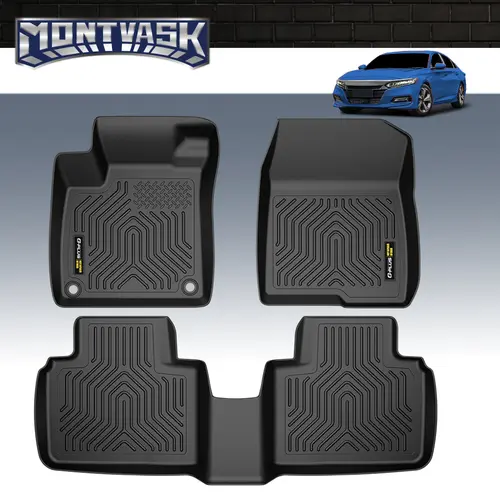 CROSSDESIGN TPE Car Floor Mats,Fit for 2008-2024 Honda Accord Sedan 4-Door/2006-2025 Honda Civic Sedan Hatchback - All-Weather, Waterproof, Durable, Non-Slip Upgraded Version (Father's Day Gift), Car Interior Accessory, Auto Accessories