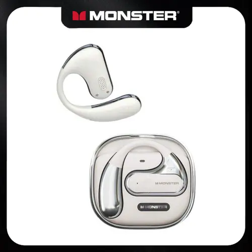 Monster Open Ear Headphones AC320,  Wireless Earbuds Bluetooth 5.4 with Clear Talk, Stylish Rotating Case with Lanyard, Type-C Charging, Comfort Fit, 24H Playback, Water Resistant Sport Earbuds