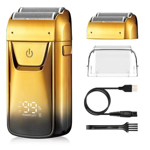 Electric Beard Trimmer, 1 Box Rechargeable Hair Clipper with LCD Display & Accessories, Professional Hair Trimmer for Men