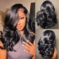 Mscoco Salon Style C Part Pre-styled Loose Body Wave Wig Layered Cut Butterfly Haircuts 180% 250% Density Loose Body Wave Wig With Natural Baby Hair Pre-Plucked Pre-Cut Natural Hairline Glueless Human Hair Wig #Sohochic