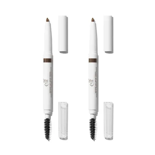 e.l.f. Instant Lift Dual-Ended Fine Tip Brow Pencil Set of 2  w/ Fine Tip & Spoolie, Creamy Smudge-Proof, Fill, Define & Shape, 3 Shades