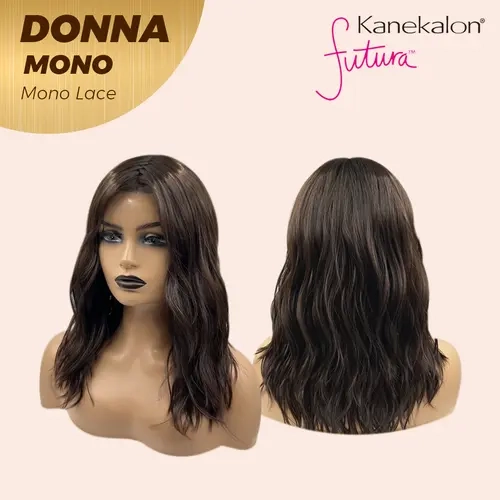 JBEXTENSION DONNA MONO Monofilament Handmade Wig 6X5 Full Monofilament Hand Tied Top Wig 18 Inches Dark Brown Wave Mono Lace Wig With Anti-slip Silicone Strips Glueless Wig DONNA MONO【BENDY EAR TABS】