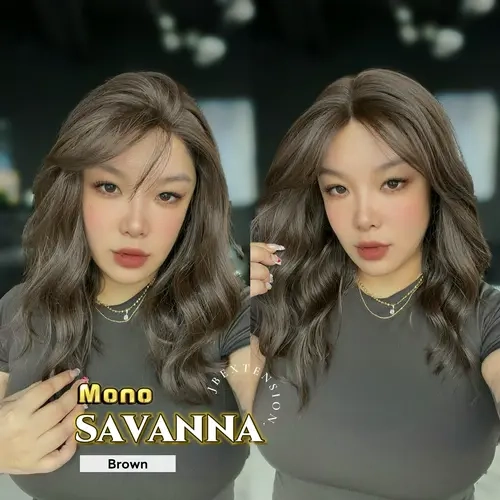 JBEXTENSION SAVANNA MONO Monofilament Handmade Wig 6X5 Full Monofilament Hand Tied Top Wig 16 Inches Wave Mono Lace Wig with Anti-slip Silicone Strips Glueless Wig SAVANNA MONO【BENDY EAR TABS】