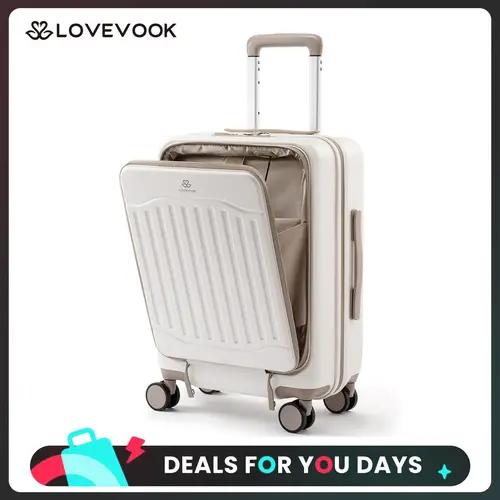 LOVEVOOK Carry On Luggage 22x14x9 Airline Approved, Expandable Hard Shell Suitcase with Spinner Wheels, USB Charging Port & Front Pocket, PC Hardside Rolling Luggage with TSA Lock for Travel. TikTokFallDealsForYou