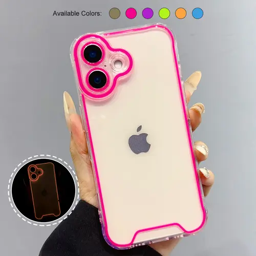 Clear Luminous Case Glow in The Dark Noctilucent Luminous Space Nebula Slim Fit Cover Protective Anti Scratch Cases Thin Translucent Protective Case For iPhone 16/15/14/13