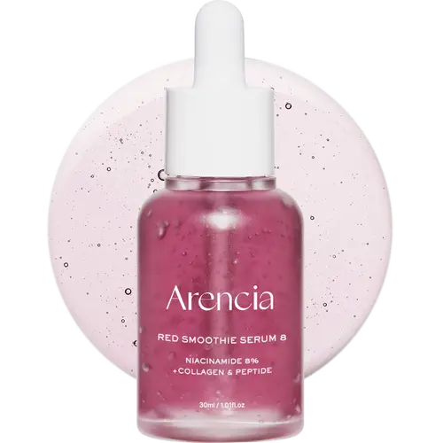 Arencia Red Collagen + Peptide Smoothie Serum, 8% Niacinamide, Vitamin C, Vitamin E, lifting anti-aging serum for skin texture for glass skin Lightweight Radiant Skin Repair