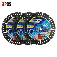 LOZLIN 4.5" Multi-Material Cutting Blades - 1PCS/3PCS Options, Dry Cut for Metal, Tile, Stone - Angle Grinder Saw Blades for Cast Iron, Marble - Tool Accessories,father'sdaygifts