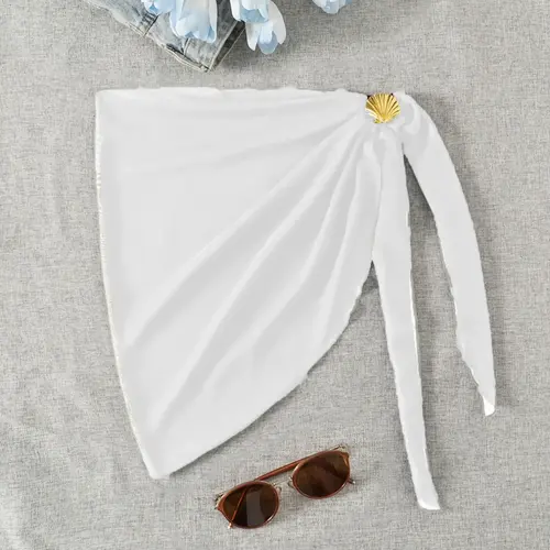 Women's Solid Color Cover Up Skirt, Beachwear Coverups, Casual Fashion Swimwear Bottoms for Beach Holiday Vacation, Ladies Swimwear for Summer