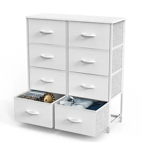8-Drawer Fabric Bedroom Dresser - Sturdy, TV-Ready Strength Clothing Storage Cabinet, Cupboards Cabinets Dresser, Furniture for Bedroom with Multi-Functional Drawers
