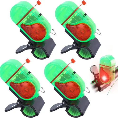 AXIZITECH 2 PCS/4 PCS Fishing Bite Alarm with LED Light, 2025 New Sensitive Smart Electronic Fishing Bells for Rods, Fish Bite Alarm Sound Alert Bell, Clip-On Electronic Fishing Alarms Bite Alarms for Fishing
