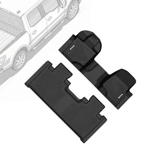 OEDRO TPE Floor Mats fits 2015-2026 Ford F-150 SuperCrew Cab with 1st Row Bench Seats, All Weather, Waterproof