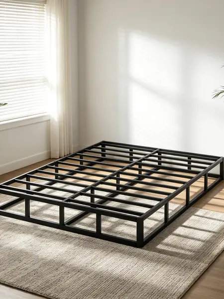 Edenza-Box Spring King 5 7 9 Inch High Metal Twin Full Queen Size with Heavy Duty Mattress Foundation, Fabric Cover, Easy Assemb l y, Quiet Noise-Free, Bedroom Furniture Luxury Bed Frame