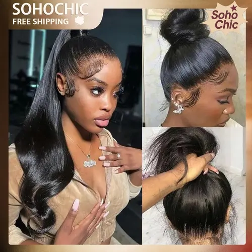 STERLY 250% Density 360 Full Lace Invisi Strap Body Wave 360 Full Frontal Wig Human Hair Wig With Drawstring Hidden Strap Frontal Lace Wigs Smooth HD Transparent Lace Front Wig #tiktokshopstockup