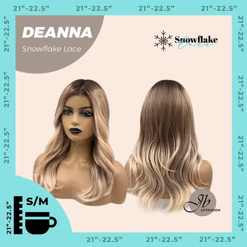 JBEXTENSION 20 Inches Apricot Pre-Cut Snowflake Lace Frontlace Glueless Wig DEANNA SNOWFLAKE【PERMATEASE】【BENDY EAR TABS】