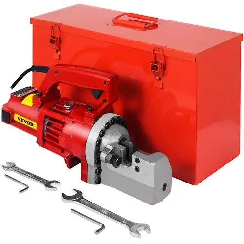 【toolupgrade】VEVOR 1250W Portable Electric Hydraulic Rebar Cutter (110V Hardware Tool for Construction), 4s Fast Cuts Up to 3/4 Inch #6 4-20mm Rebar, Spark-Free Cutting for Safer Sites, Hydraulic Pump Delivers Clean Cuts, Easy-Carry Stainless Box