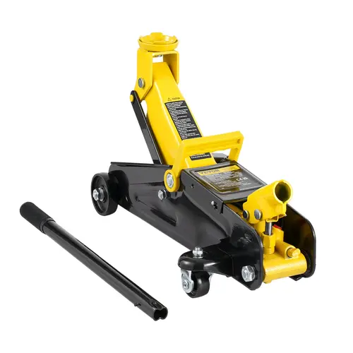 【DealsForYouDays】VEVOR Low Profile Floor Jack 2 Ton (4400 lbs), Heavy Duty Iron Hydraulic Racing Floor Jack, Hydraulic Car Jack, Single Piston Quick Lift Pump, 4.9"-13.2" Height Lifting Range (Yellow)