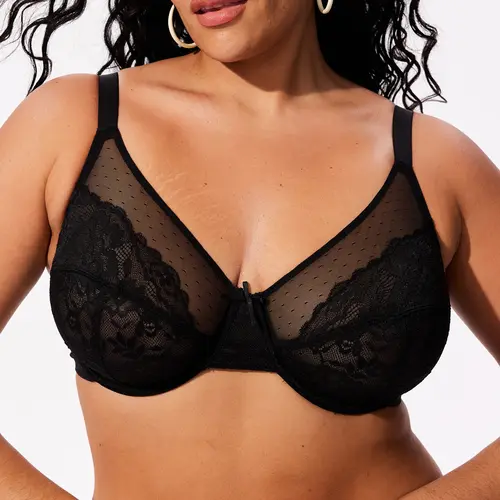 OEAK Minimizer Bras for Women Full Coverage Underwire Supportive Bra Plus Size Lift Unlined Lace Bralette for Large Bust