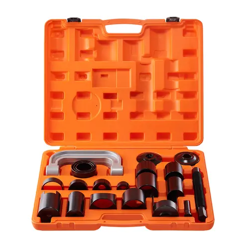 【BackToSchool】VEVOR 21-Piece Carbon Steel 1 Ball Joint Press Tool Kit, Rust-Resist Coat HRC32-38 Clamp with 9 Adapters & 1 Installation Adapter, Tools for Mechanics, 2WD & 4WD Car Heavy Duty Repair