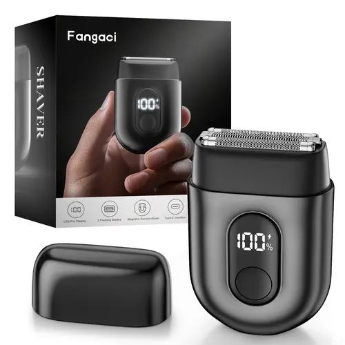 SHPAVVER Men's Upgraded Multifunctional Mini Electric Foil Shaver - 2-Blade Floating Head Razor, IPX7 Waterproof Showerproof, LED Display, USB Type-C Rechargeable, Smart Travel Lock, Accurate Shaving, Selfcare Daily Care Dry Shaving Solutions Gift