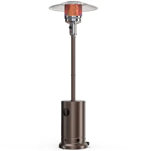 48,000 BTU Automatic Round Tabletop Patio Heater - 26.45 lb, Double-Layer Stainless Steel Burner, Rapid Heating, Durable, Safety Protection System, Safety Shut-Off, 18ft Diameter, Sandbox, Fits 4-8 People, Portable, Camp Kitchen Outdoor Camping Appliance