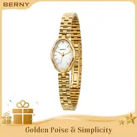 BERNY Gold Watches for Women – High Quality, Elegant Dainty Vintage Style, Ladies Quartz Watch, 3ATM Waterproof, Fashionable Female Wristwatch, Luxury Birthday Gifts, Reloj de Mujer, Fashion Summer Accessories