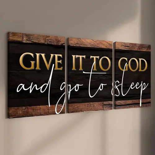 Wooden Framed Canvas Painting, 3 Counts/set Letter Pattern Western Wall Art, Wall Decor, Vintage Art Canvas, Modern Home Decor, Vintage Design, Vintage Letters Print for Living Room Home Office Hotel, Decorative Artwork